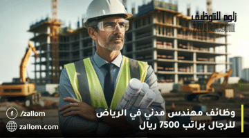 وظائف مهندس مدني في الرياض للرجال براتب 7500 ريال