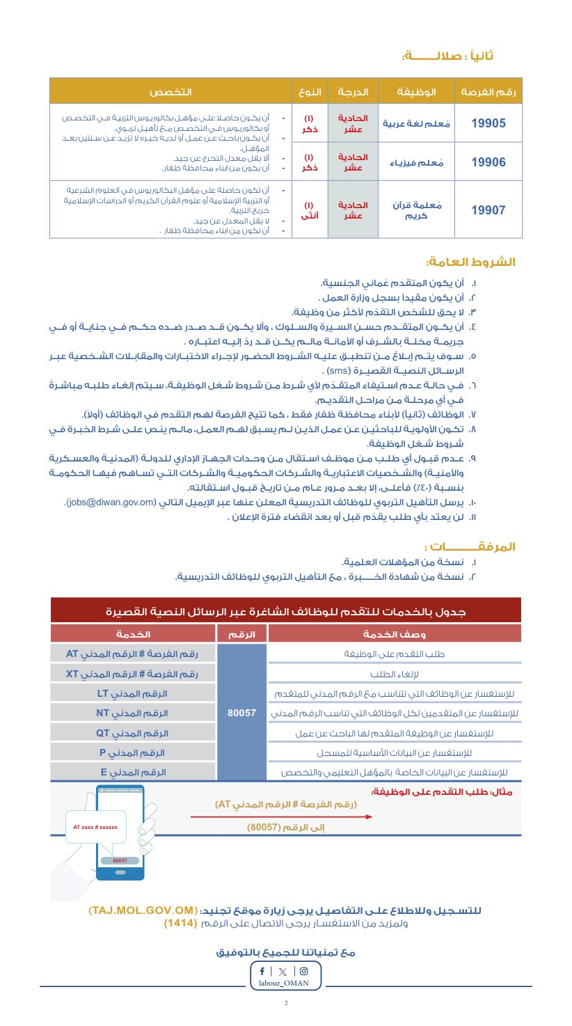 وظائف البلاط السلطاني .. وظائف حكومية في سلطنة عمان اعلان وزارة العمل والتقديم عبر تجنيد