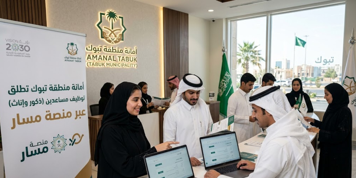 اطلاق امانة منطقة تبوك توظيف مساعدين (ذكور/اناث) عبر منصة مسار 1 امانة منطقة تبوك توظيف